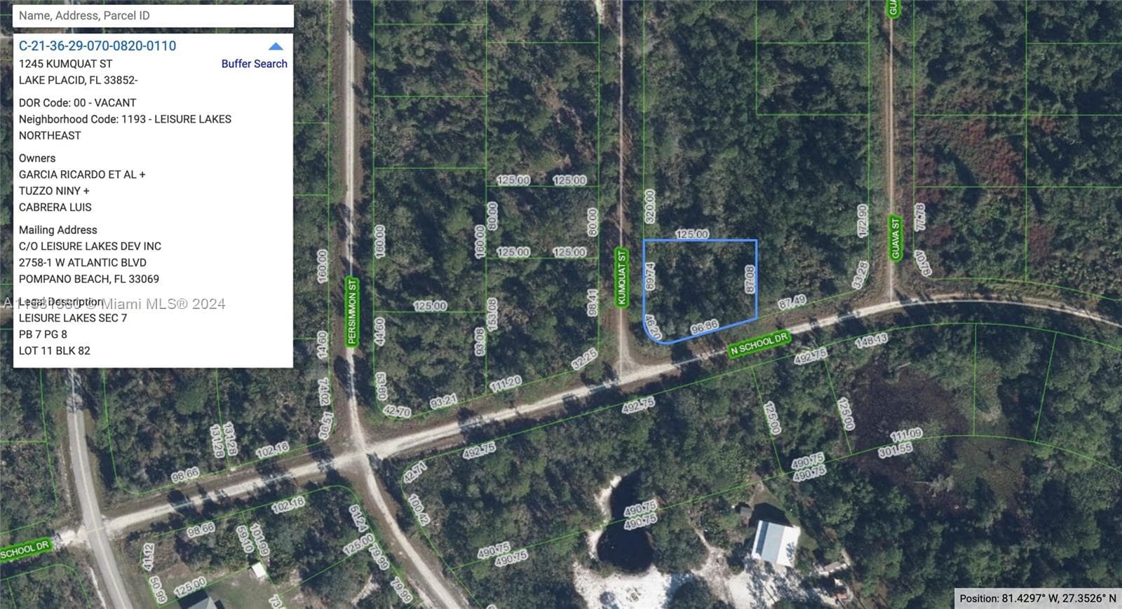 1245 KUMQUAT ST, Lake Placid FL 33852