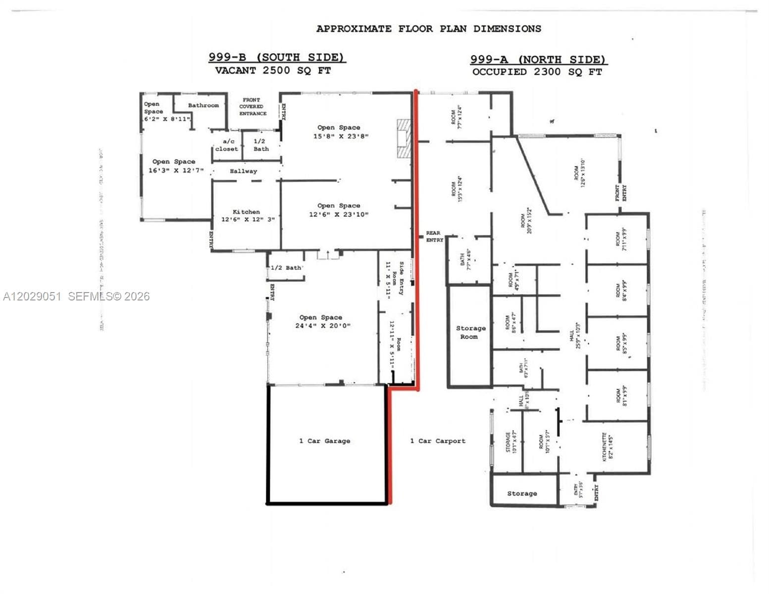 Left of the red line is for lease and right side is leased.