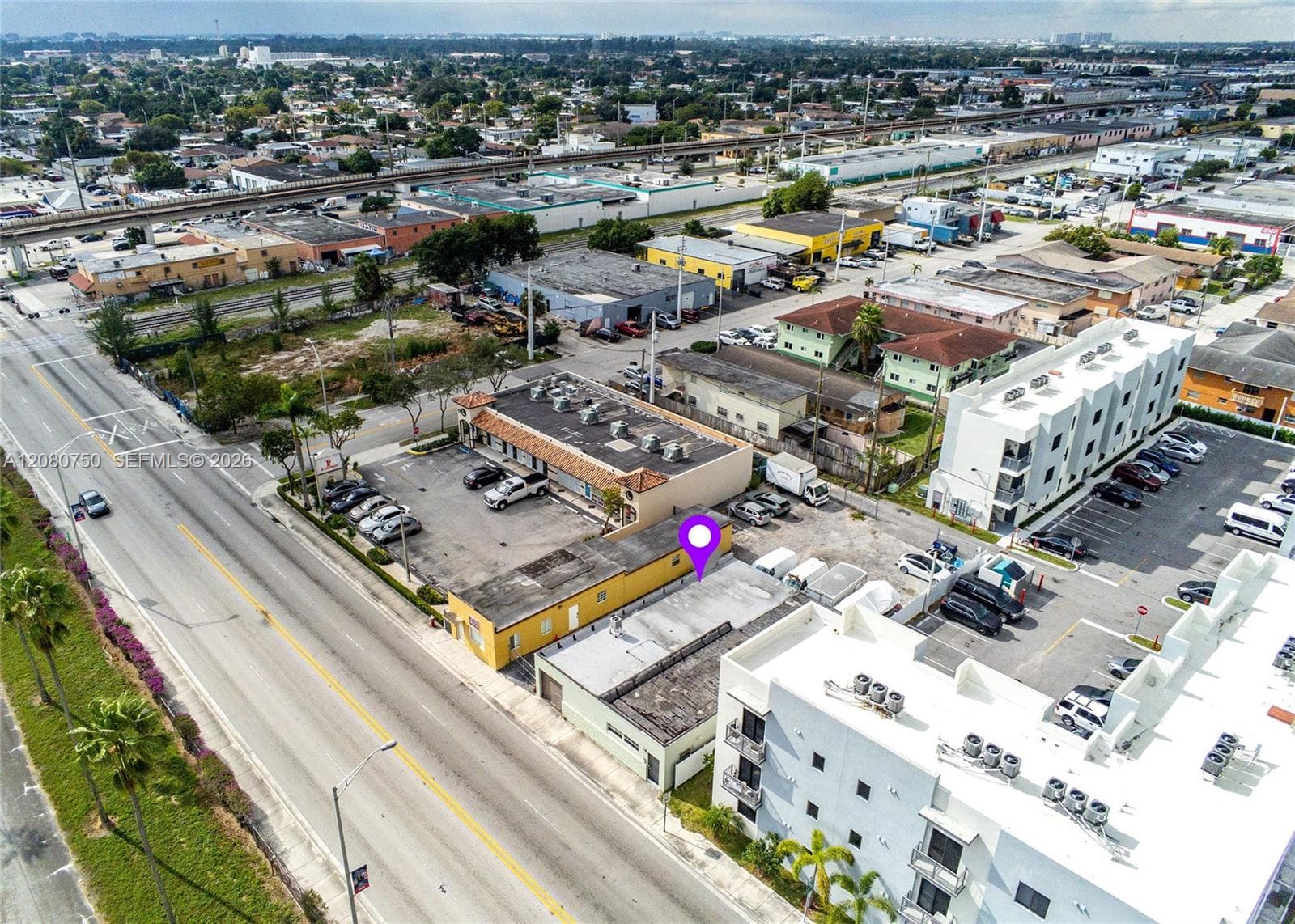Elevated corridor view showcasing dynamic surrounding growth, positioning your enterprise or investment in the heart of Hialeah’s urban revitalization.